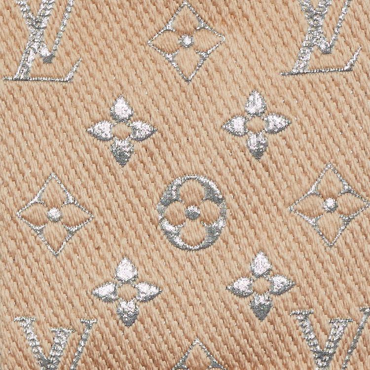 Louis Vuitton Beige Wool & Silk Logomania Shine Scarf