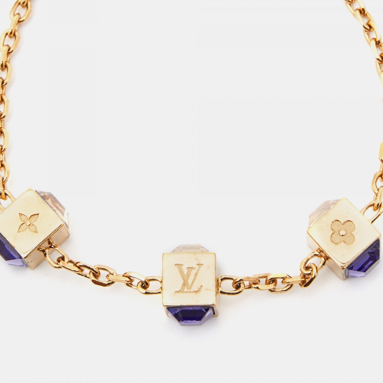 Louis Vuitton Gamble Crystal Gold Tone Bracelet Louis Vuitton