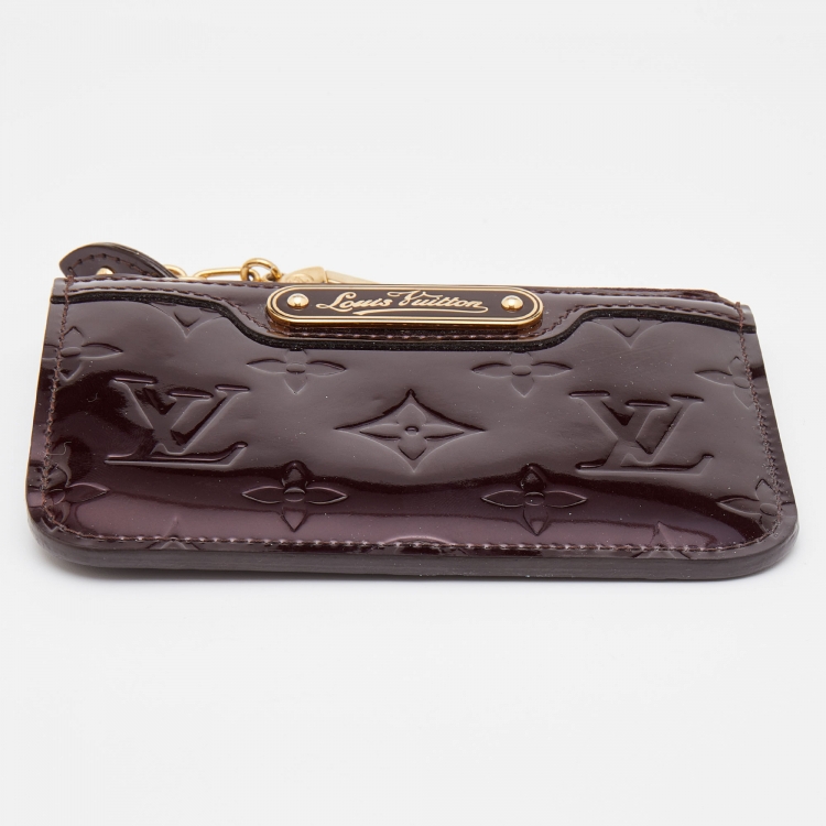 Pre Owned Louis Vuitton Amarante Monogram Vernis Key Pouch
