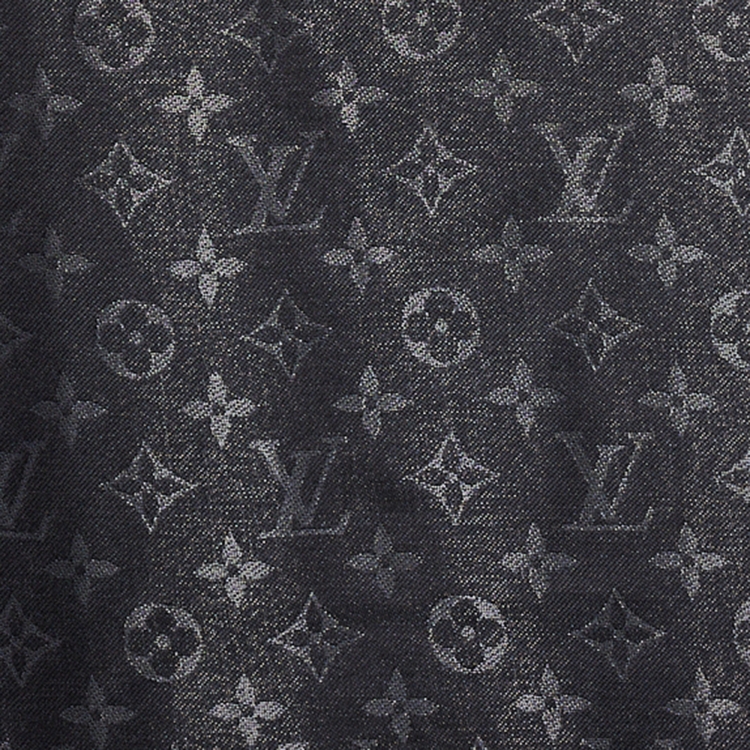 Pre Owned Louis Vuitton Black Lurex Silk & Wool Monogram Shine Shawl