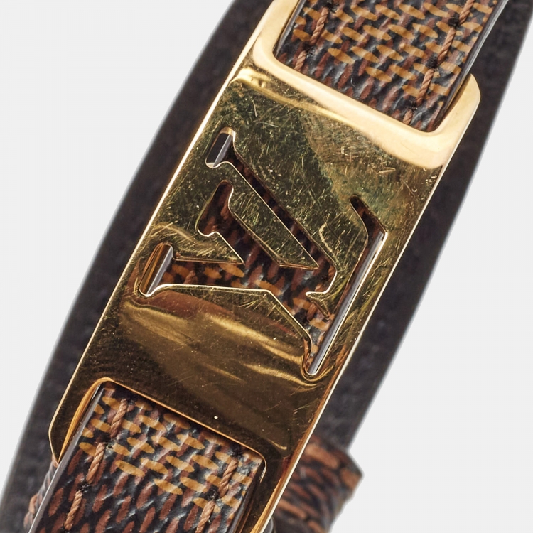 Pre Owned Louis Vuitton Sign It Canvas Gold Tone Bracelet