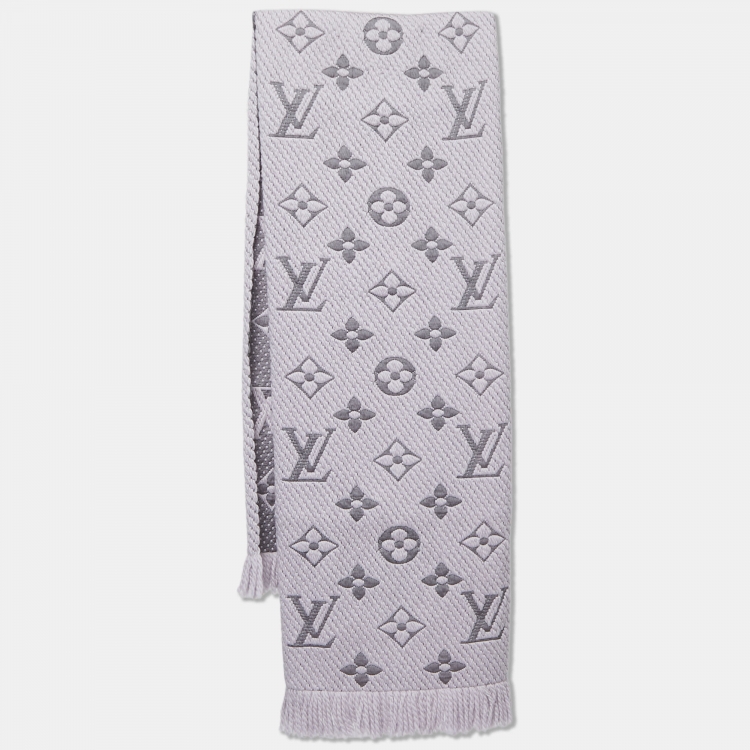 Louis Vuitton Pearl Grey Logomania Wool & Silk Scarf Louis Vuitton | The  Luxury Closet