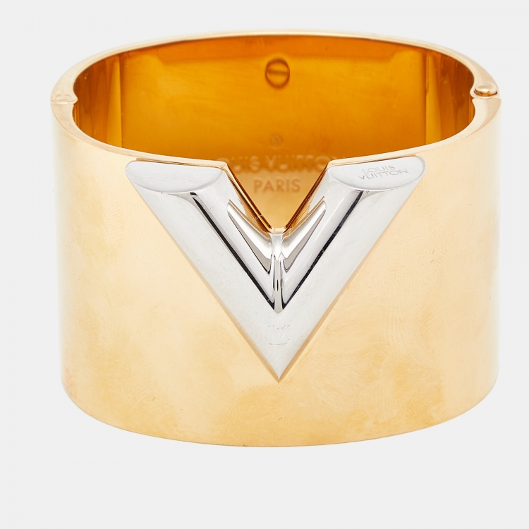 Auth Louis Vuitton Bracelet Essential V Bracelet Gold Goldtone