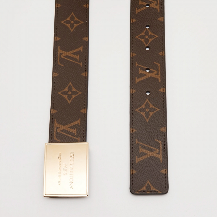 Pre Owned Louis Vuitton Monogram Canvas Buckle Belt 75 CM 