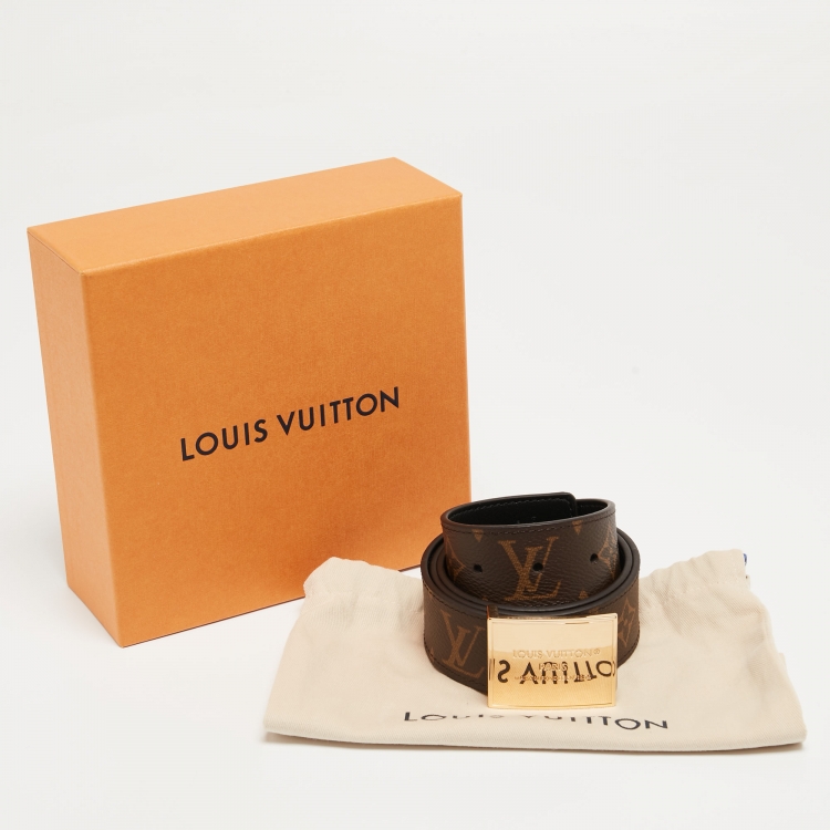 Pre Owned Louis Vuitton Monogram Canvas Buckle Belt 75 CM 