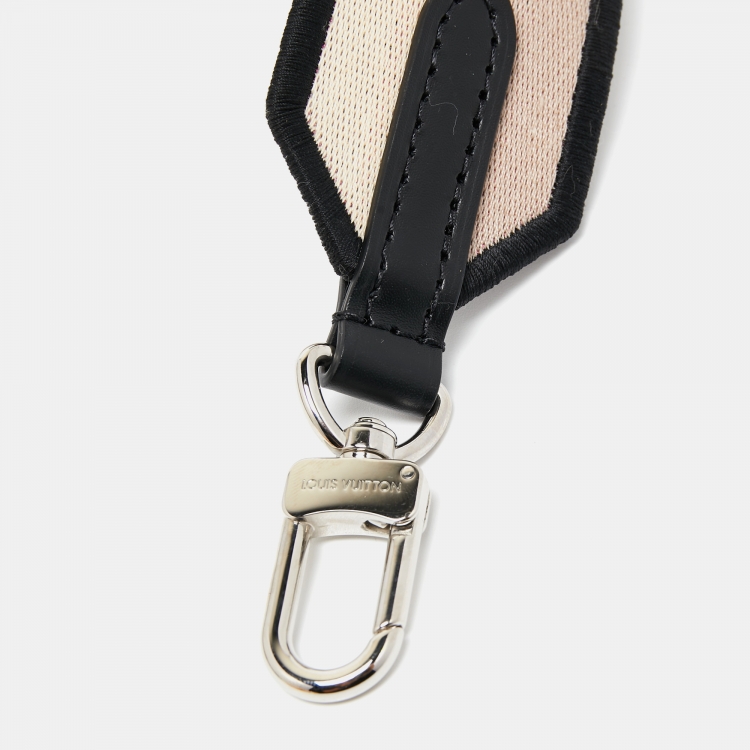 Pre Owned Louis Vuitton Pink/Black Logo Jacquard Canvas Speedy Bandouliere Bag Strap 