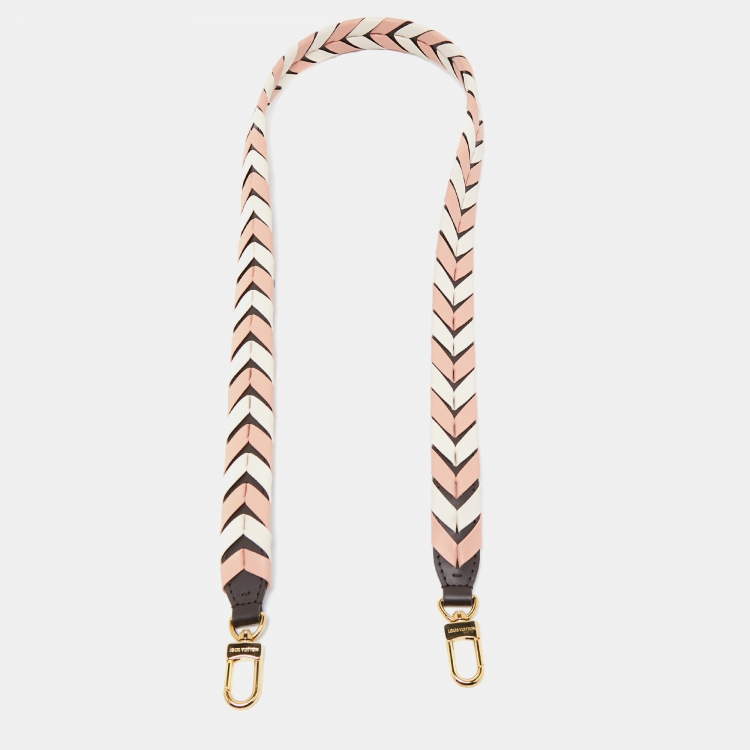Louis Vuitton Pink/Brown Braided Leather Shoulder Bag Strap Louis