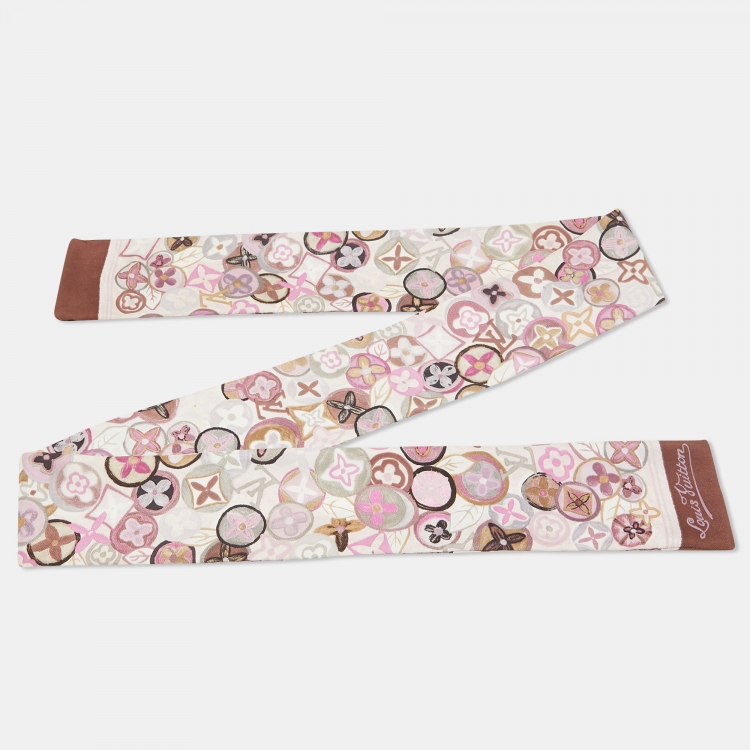 مملوكة مسبقًا Louis Vuitton Multicolor Monogram Print Silk Bandeau Scarf