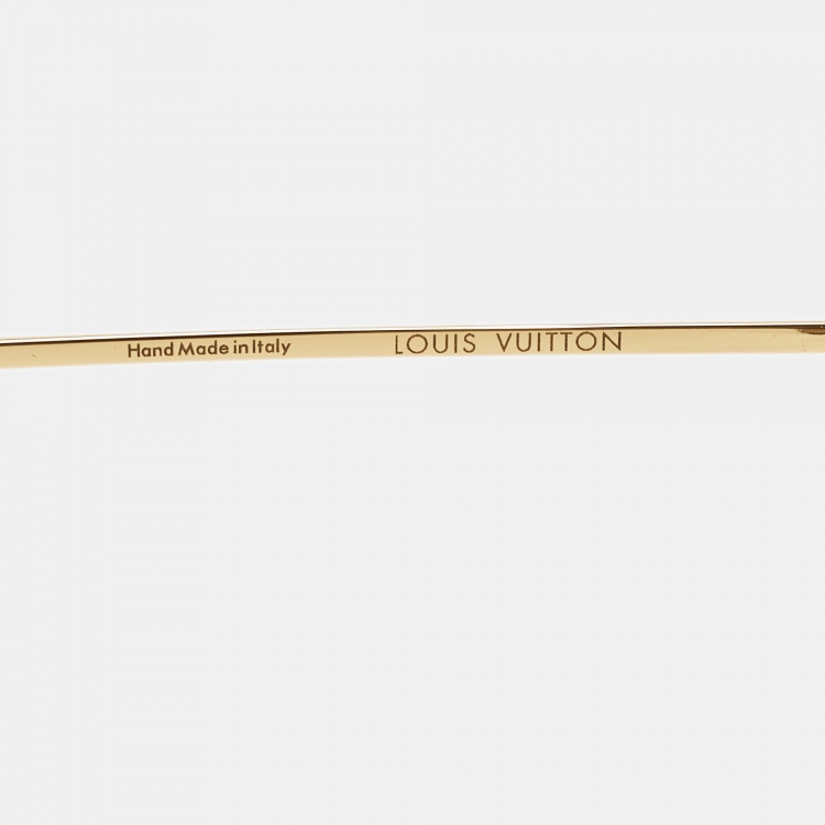 Pre Owned Louis Vuitton Brown/Gold Desmayo Rimless Sunglasses