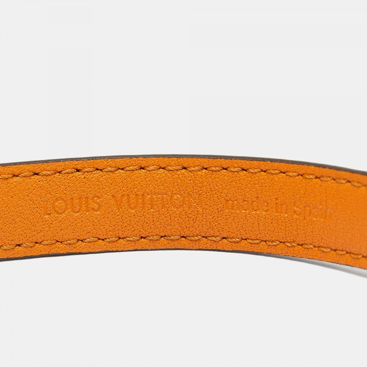 Pre Owned Louis Vuitton Essential V Monogram Canvas Gold Tone Bracelet