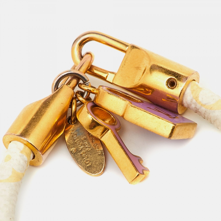 مملوكة مسبقًا Louis Vuitton Luck It Canvas & Gold Tone Charm Bracelet