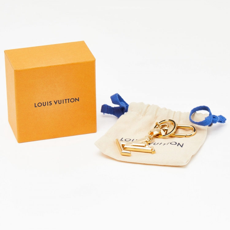 Pre Owned Louis Vuitton Gold Tone LV Facettes Bag Charm & Key Holder