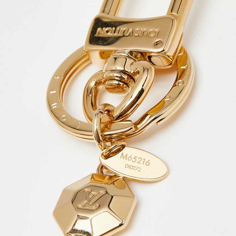 Pre Owned Louis Vuitton Gold Tone LV Facettes Bag Charm & Key Holder