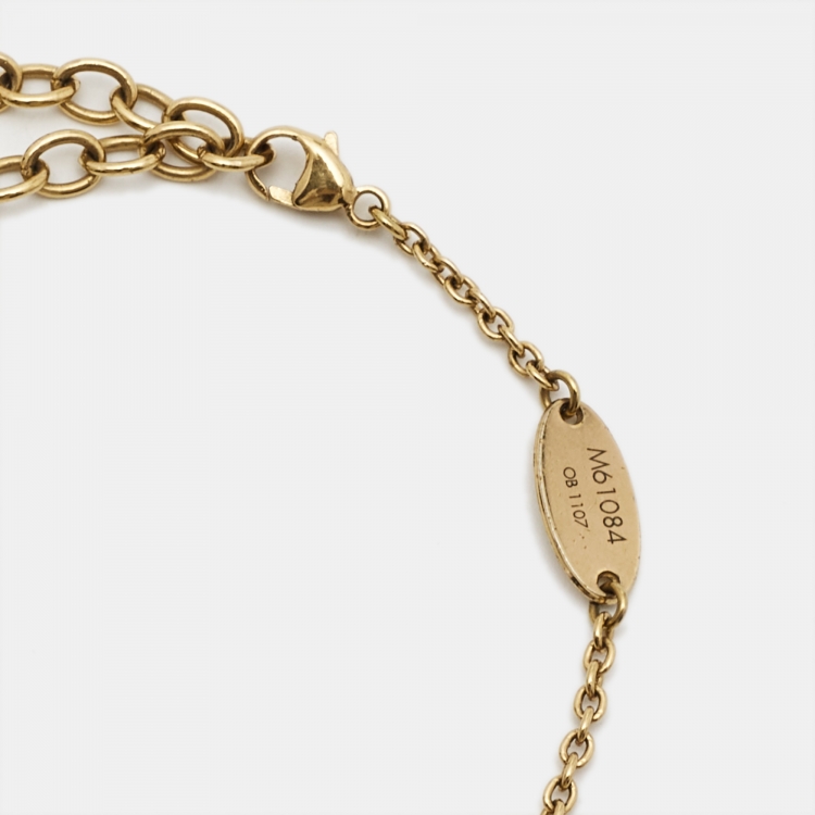 Pre Owned Louis Vuitton Essential V Gold Tone Bracelet