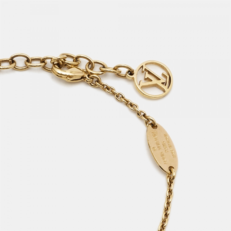 Pre Owned Louis Vuitton Essential V Gold Tone Bracelet