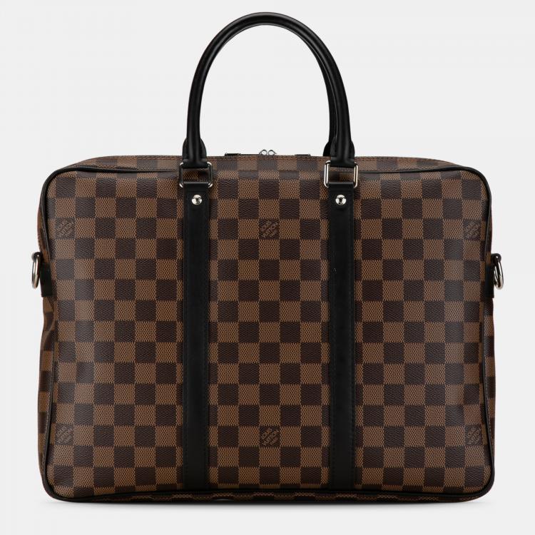 Pre Owned Louis Vuitton Damier Ebene Porte Documents Voyage PM