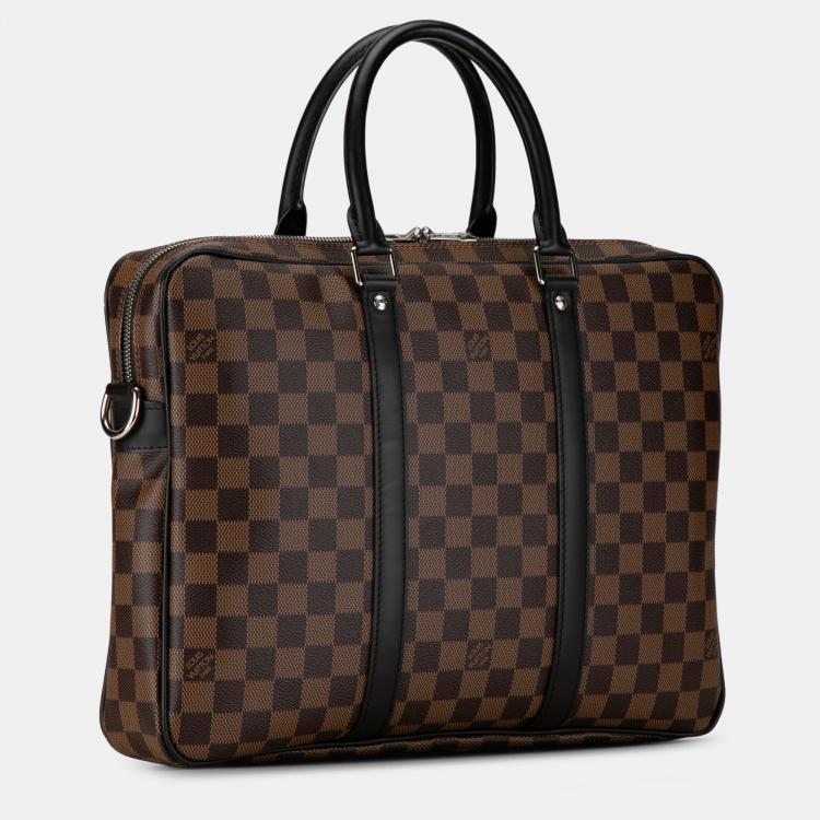 Pre Owned Louis Vuitton Damier Ebene Porte Documents Voyage PM