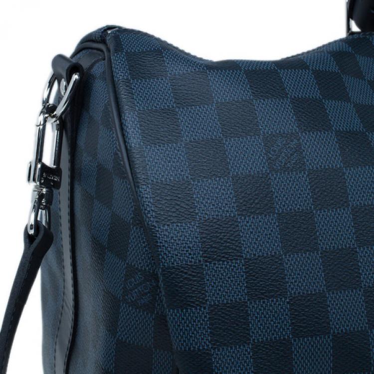 Pre Owned Louis Vuitton Damier Cobalt Canvas Keepall Bandouliere 55
