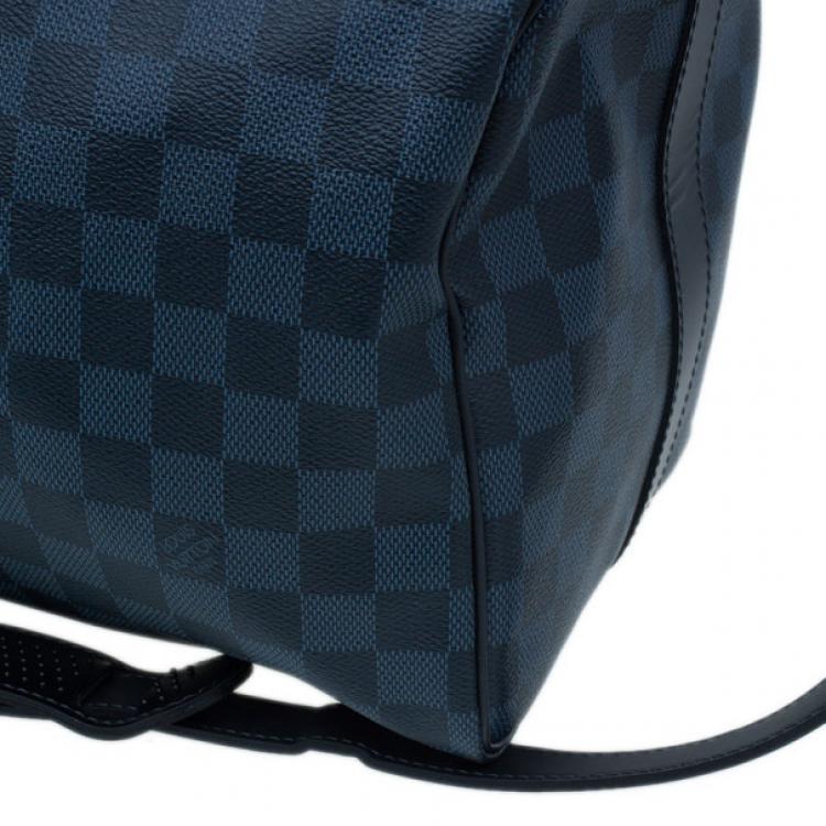 Pre Owned Louis Vuitton Damier Cobalt Canvas Keepall Bandouliere 55