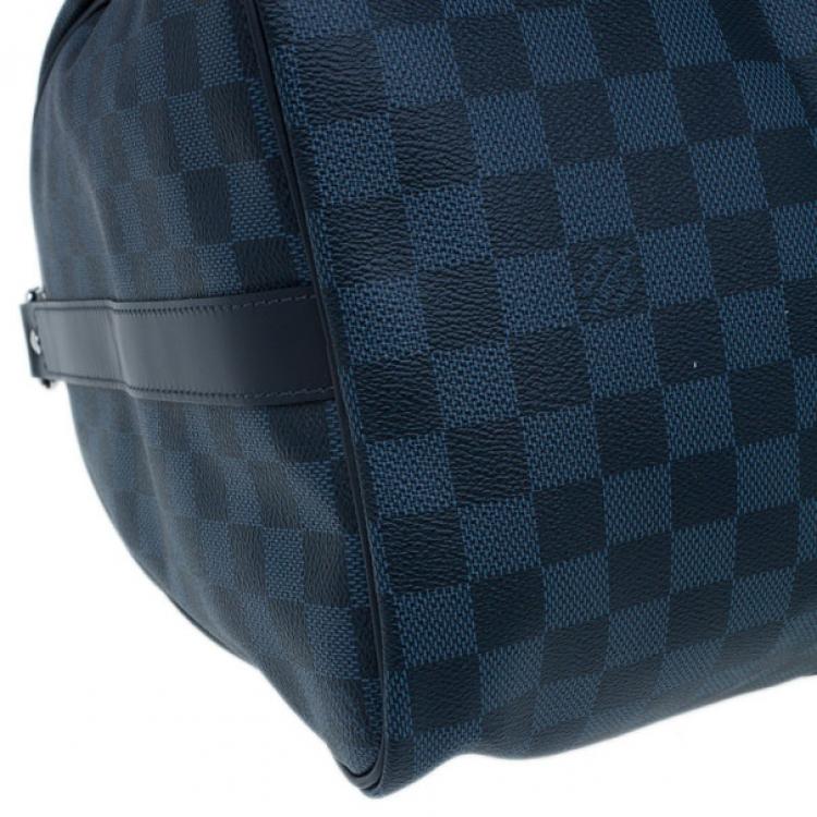Pre Owned Louis Vuitton Damier Cobalt Canvas Keepall Bandouliere 55