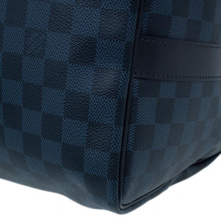 Pre Owned Louis Vuitton Damier Cobalt Canvas Keepall Bandouliere 55