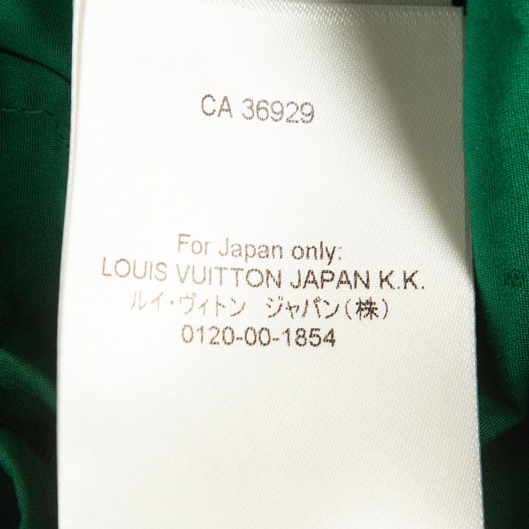 Pre Owned Louis Vuitton Green Textured Jacquard Draped Shorts S