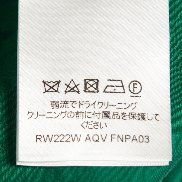 Pre Owned Louis Vuitton Green Textured Jacquard Draped Shorts S