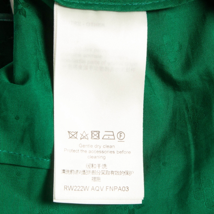 Pre Owned Louis Vuitton Green Textured Jacquard Draped Shorts S