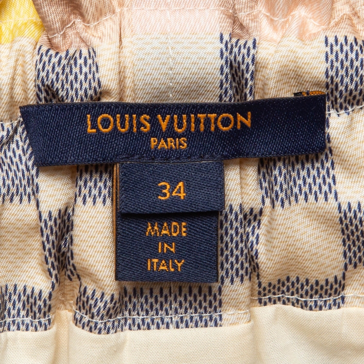 Pre Owned Louis Vuitton Pink Pixel Damier Nylon Short Skirt S