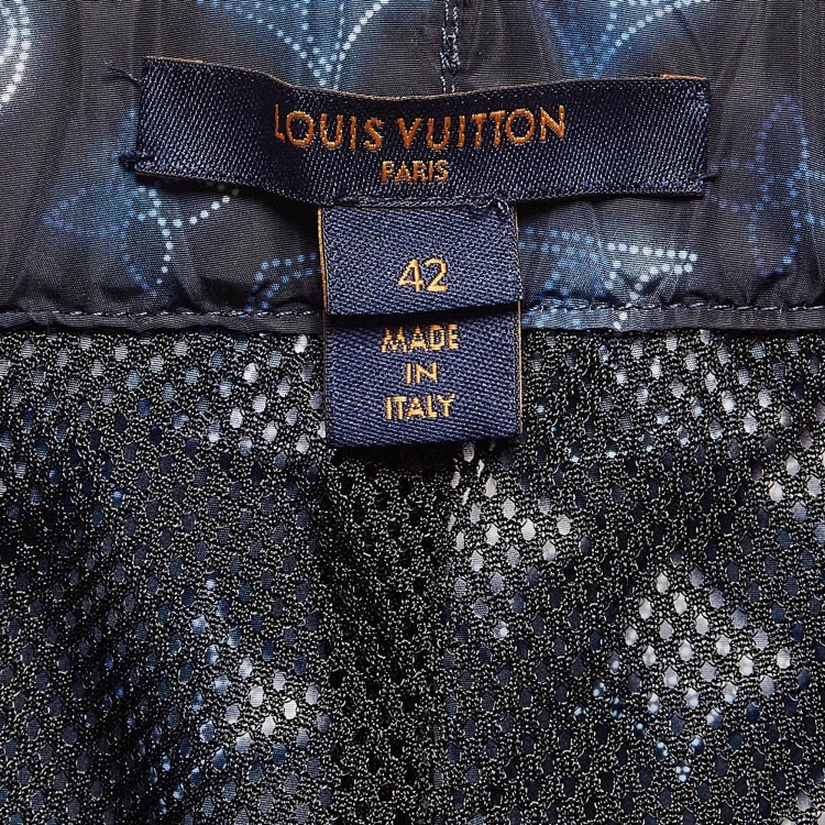 Pre Owned Louis Vuitton Dark Blue Mahina Monogram Nylon Joggers L
