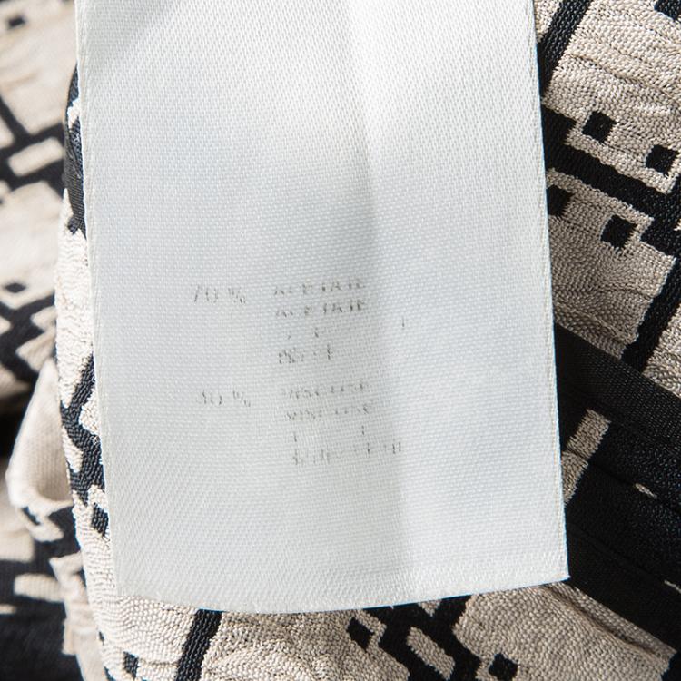 Pre Owned Louis Vuitton Black Printed High Neck Zip Detail Sleeveless Top M