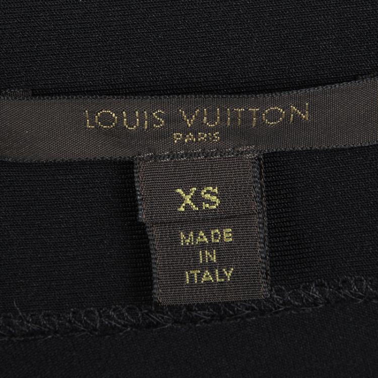 Pre Owned Louis Vuitton Black Draped Tie Detail Jersey Dress XS