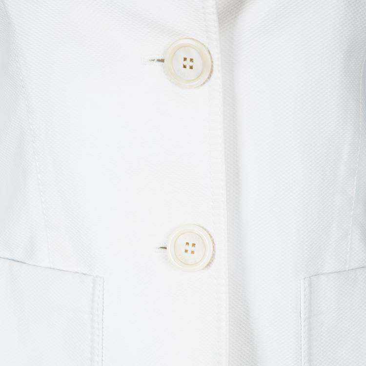 Pre Owned Louis Vuitton White Textured Blazer S