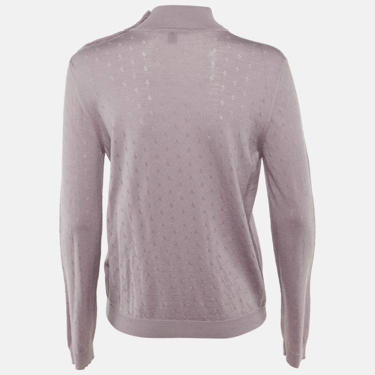 مملوكة مسبقًا Louis Vuitton Mauve Purple Monogram Pattern Wool Sweater L
