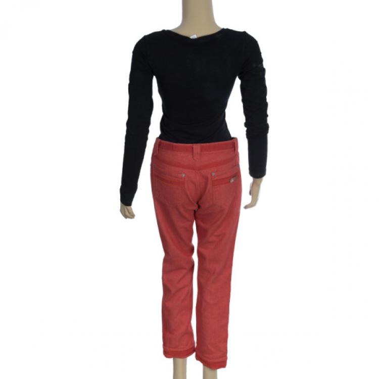 Pre Owned Louis Vuitton Red Pants S