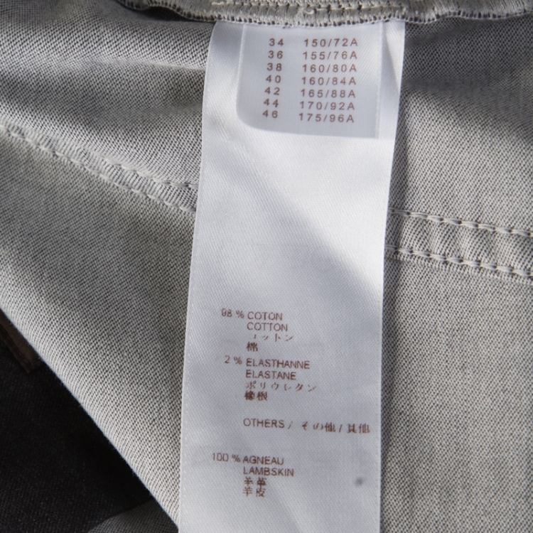 Pre Owned Louis Vuitton Black Washed Effect Denim Monogram Embroidered Collarless Jacket M