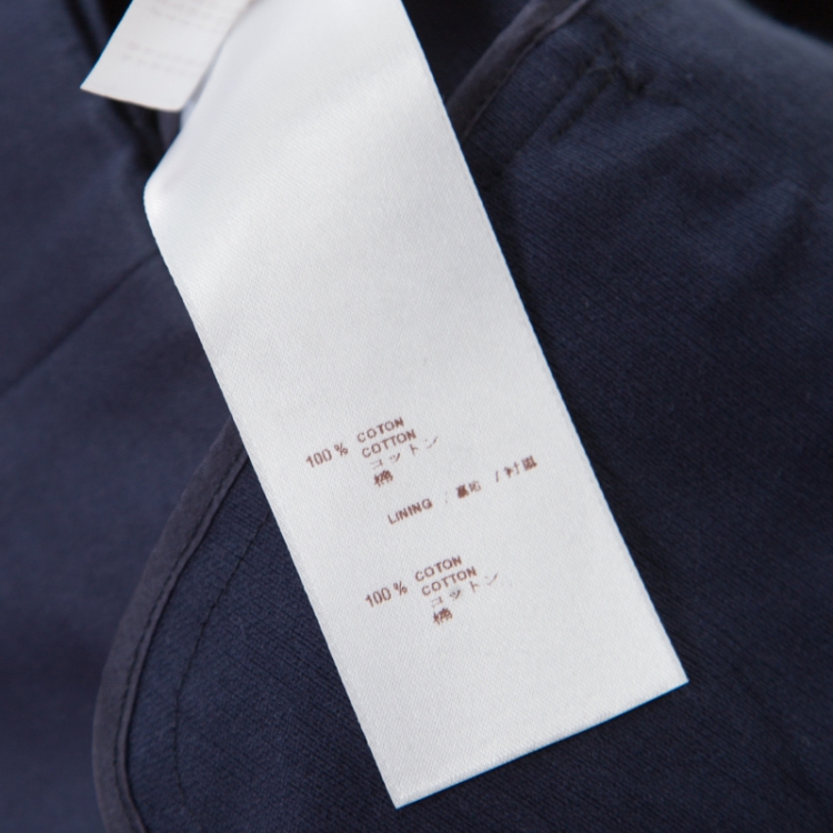 Pre Owned Louis Vuitton Navy Blue Cotton Logo Button Detail Mini Skort M