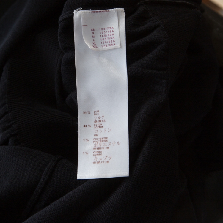 Pre Owned Louis Vuitton Black Cotton Silk Elasticized Waist Crew Neck Dress M