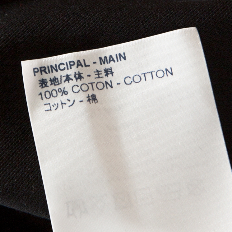 مملوكة مسبقًا Louis Vuitton Black Cotton Logo Stamp T Shirt XS 