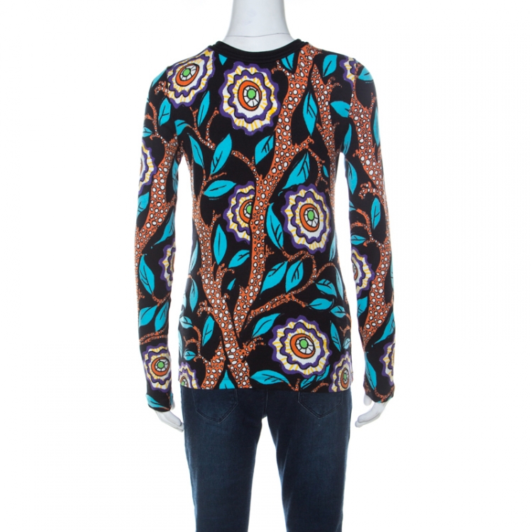 Pre Owned Louis Vuitton Multicolor Abstract Print Stretch Cotton Zip Front Cardigan M