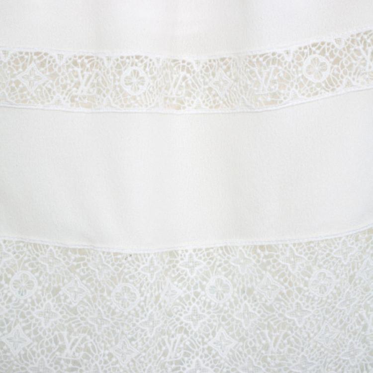 Pre Owned Louis Vuitton Monogram Lace Skirt S