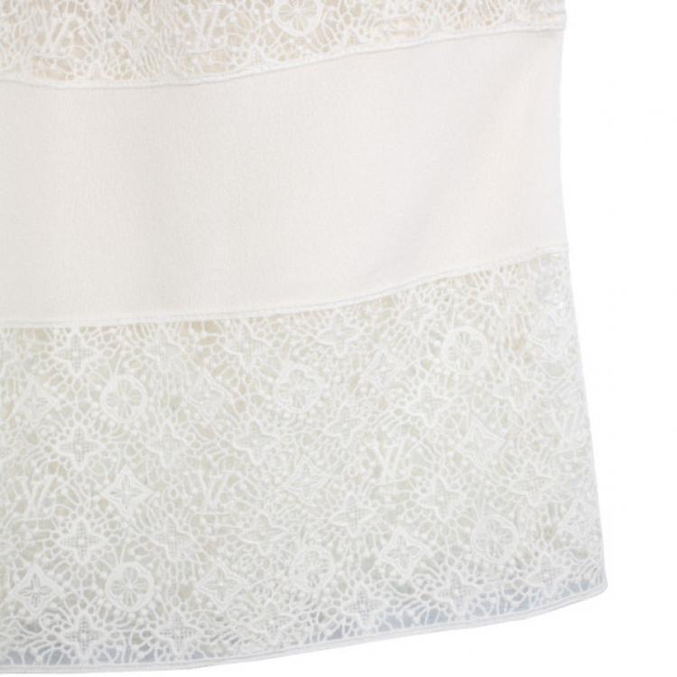 Pre Owned Louis Vuitton Monogram Lace Skirt S