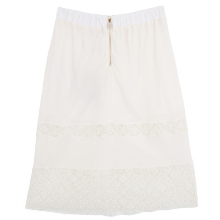 Pre Owned Louis Vuitton Monogram Lace Skirt S