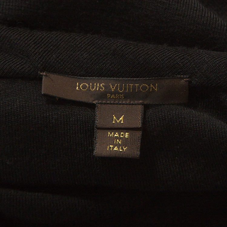 Pre Owned Louis Vuitton Black Wool Tassel Tie Detail Knit Top M