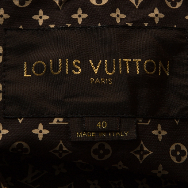 Pre Owned Louis Vuitton Red Gabardine Belted Front Button Coat M