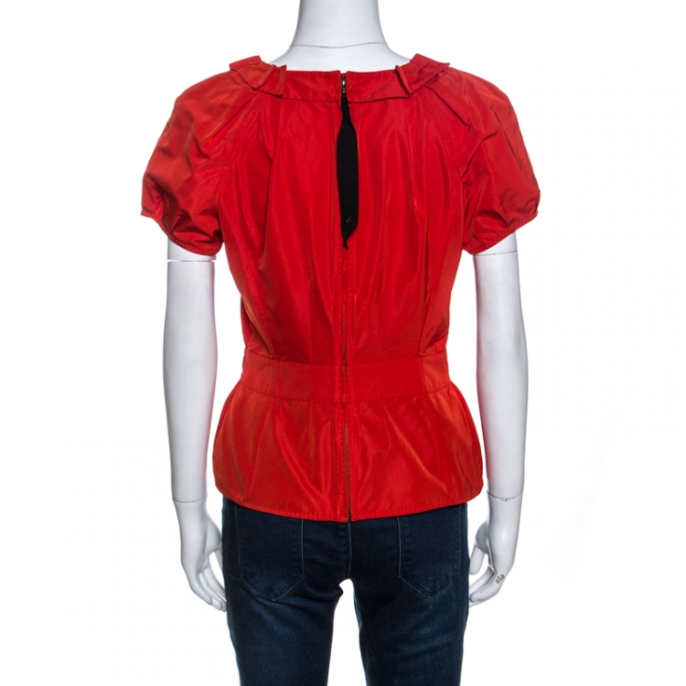 Pre Owned Louis Vuitton Pink Coated Silk Elasticized Waist Top M