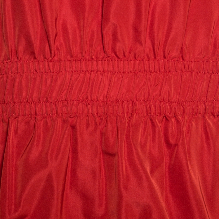 Pre Owned Louis Vuitton Pink Coated Silk Elasticized Waist Top M