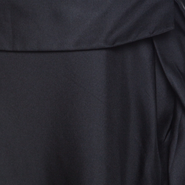 Pre Owned Louis Vuitton Black Silk Flared Skirt M