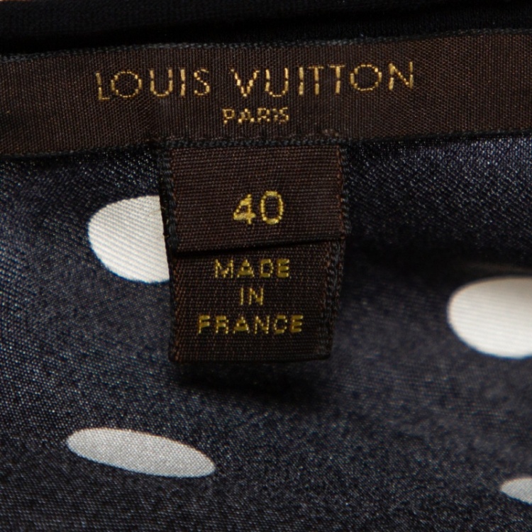 مملوكة مسبقًا Louis Vuitton Multicolor Silk Jersey Trim Patch Print Top M 