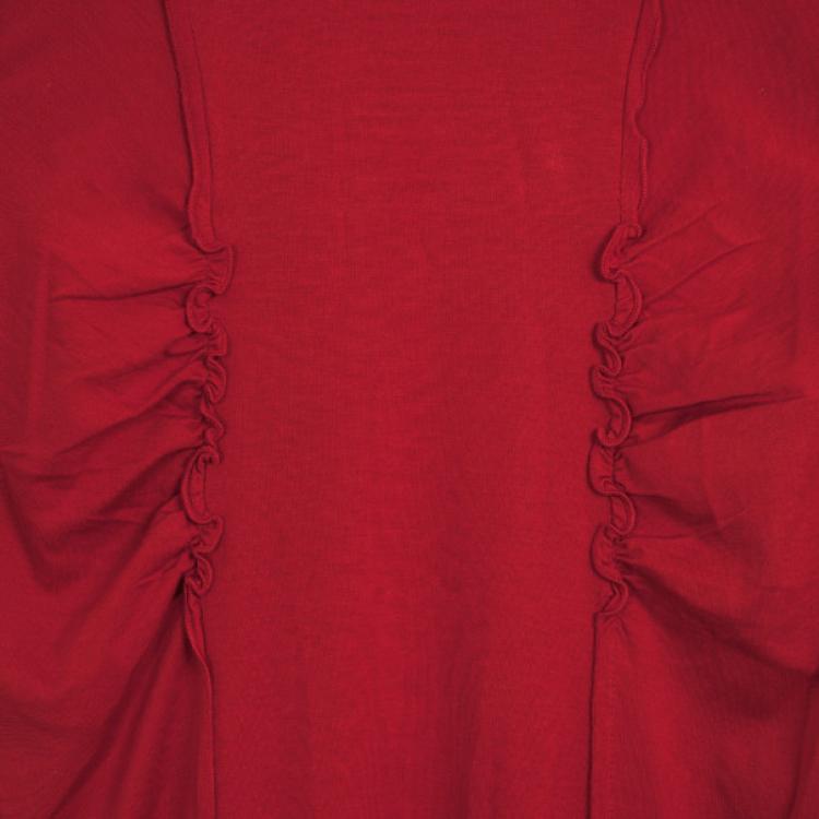 Pre Owned Louis Vuitton Red Cotton Short Sleeved Dress M